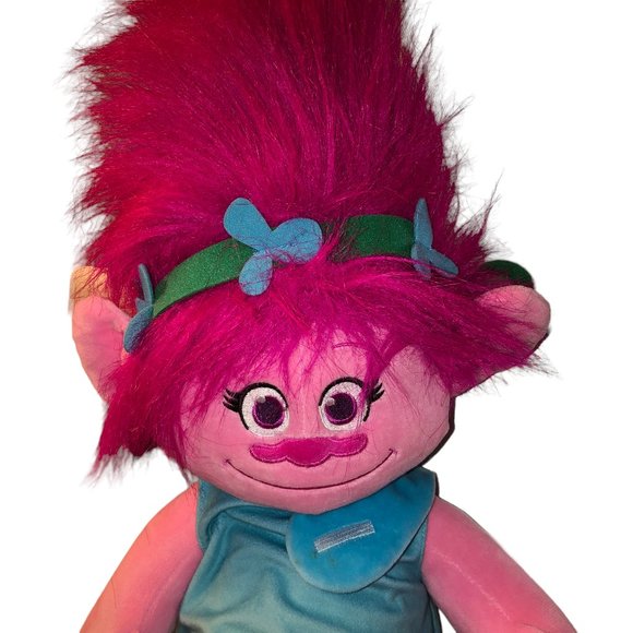 Build-a-Bear Workshop Trolls Poppy w/ Dress and Headband Hand Squeeze Plays Song - Picture 2 of 5